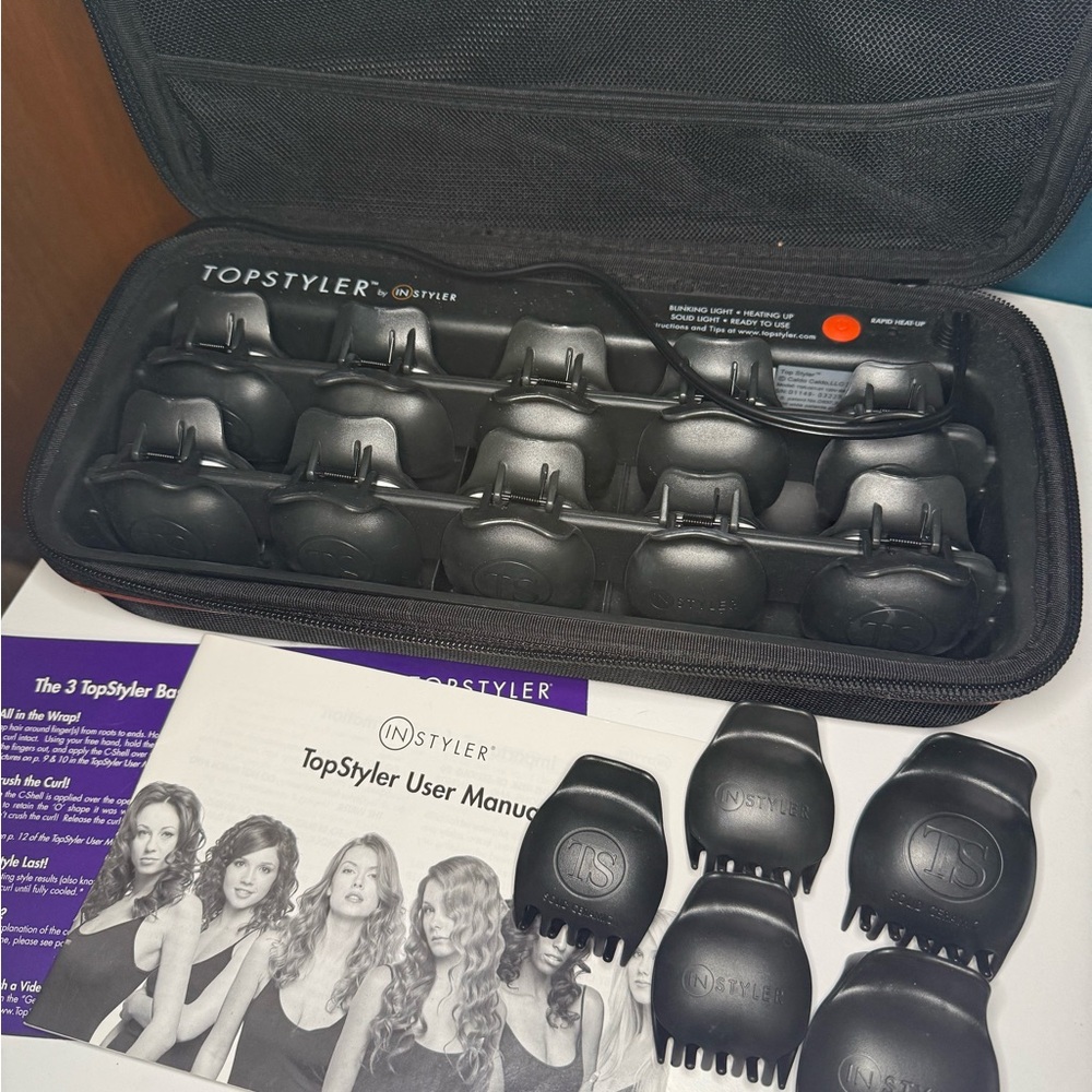 InStyler TopStyler Curl Barrel Set Black with Case and User Manual